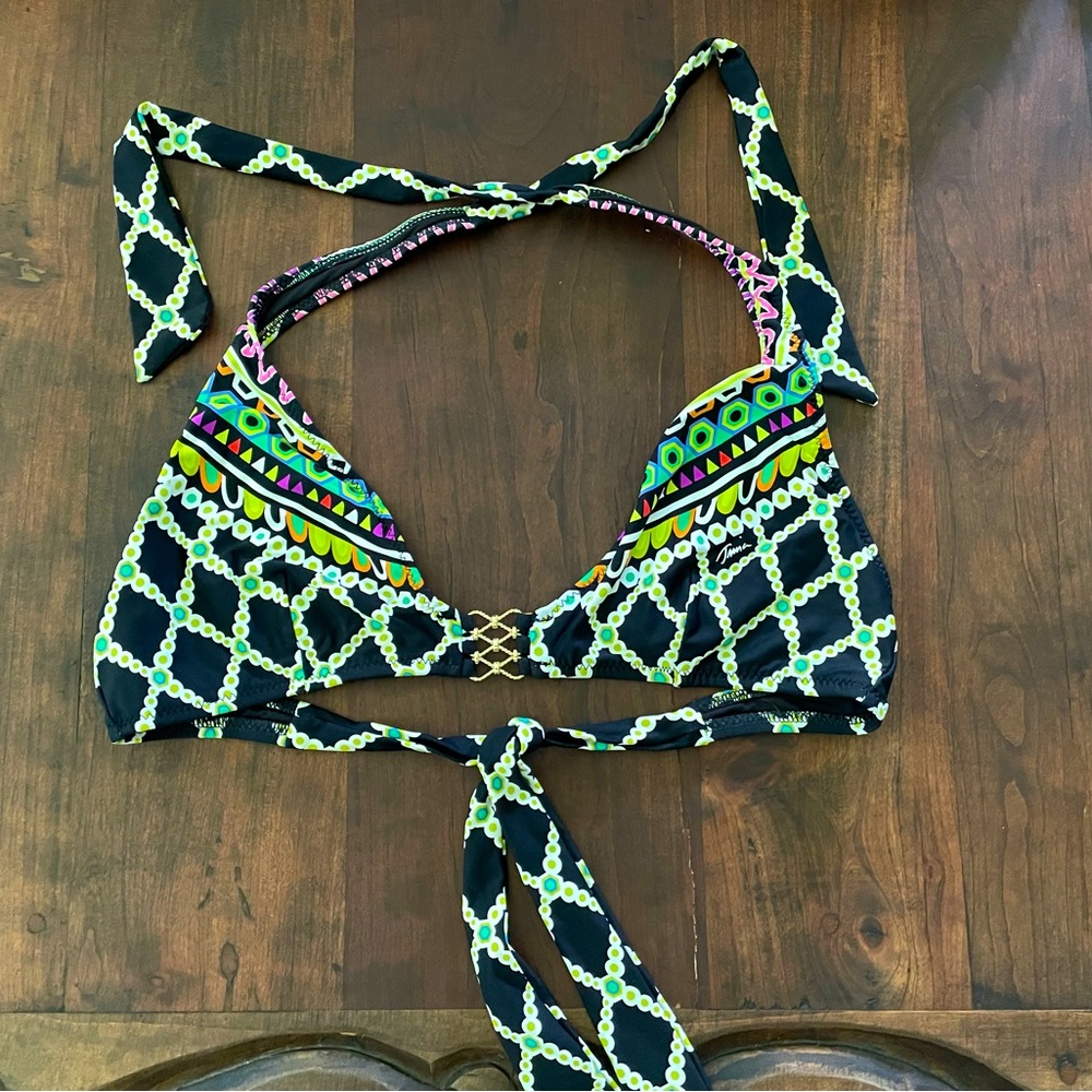 BIKINI SET…..TRINA TURK Geometric BikinI with gold accents